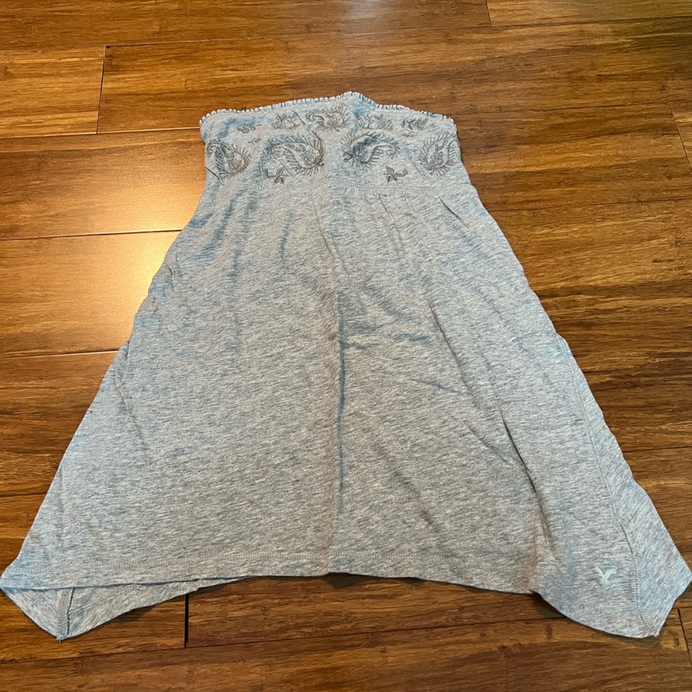 NWOT American Eagle Strapless Gray Blouse Size XS